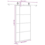 Porta Scorrevole con Ferramenta 102,5x205cm Vetro ESG Alluminio