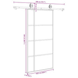 Porta Scorrevole con Ferramenta 102,5x205cm Vetro ESG Alluminio