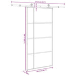 Porta Scorrevole con Ferramenta 102,5x205cm Vetro ESG Alluminio