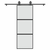 Porta Scorrevole Ferramenta 76x205 cm Vetro Temperato Alluminio