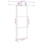 Porta Scorrevole Ferramenta 76x205 cm Vetro Temperato Alluminio