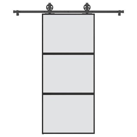 Porta Scorrevole Ferramenta 90x205 cm Vetro Temperato Alluminio