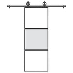 Porta Scorrevole Ferramenta 76x205 cm Vetro Temperato Alluminio