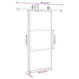 Porta Scorrevole Ferramenta 90x205 cm Vetro Temperato Alluminio