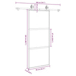 Porta Scorrevole Ferramenta 90x205 cm Vetro Temperato Alluminio