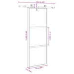 Porta Scorrevole Ferramenta 76x205 cm Vetro Temperato Alluminio