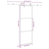 Porta Scorrevole Ferramenta 76x205 cm Vetro Temperato Alluminio