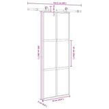 Porta Scorrevole Ferramenta 76x205 cm Vetro Temperato Alluminio