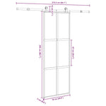 Porta Scorrevole Ferramenta 76x205 cm Vetro Temperato Alluminio