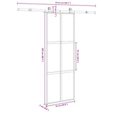 Porta Scorrevole Ferramenta 76x205 cm Vetro Temperato Alluminio