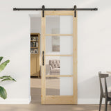 Porta scorrevole ORKDAL Naturale e Nero 78 x 202 cm