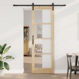 Porta scorrevole ORKDAL Naturale e Nero 78 x 232 cm