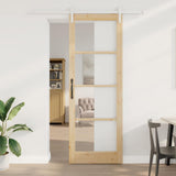 Porta scorrevole ORKDAL Naturale e Nero 83 x 232 cm