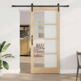 Porta scorrevole ORKDAL Naturale e Nero 93 x 211 cm