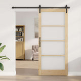 Porta scorrevole ORKDAL Naturale e Nero 93 x 211 cm
