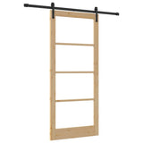Porta scorrevole ORKDAL Naturale e Nero 93 x 211 cm