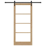 Porta scorrevole ORKDAL Naturale e Nero 93 x 211 cm