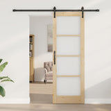 Porta scorrevole ORKDAL Naturale e Nero 73,5 x 211 cm