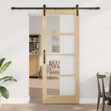 Porta scorrevole ORKDAL Naturale e Nero 83 x 211 cm