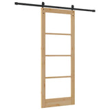 Porta scorrevole ORKDAL Naturale e Nero 83 x 211 cm