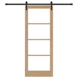 Porta scorrevole ORKDAL Naturale e Nero 83 x 211 cm