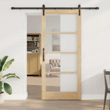 Porta scorrevole ORKDAL Naturale e Nero 93 x 211 cm