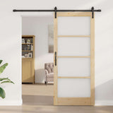 Porta scorrevole ORKDAL Naturale e Nero 93 x 211 cm