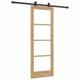 Porta scorrevole ORKDAL Naturale e Nero 73,5 x 198,5 cm