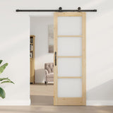 Porta scorrevole ORKDAL Naturale e Nero 73,5 x 211 cm