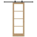 Porta scorrevole ORKDAL Naturale e Nero 73,5 x 211 cm