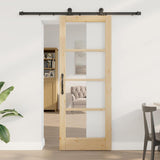 Porta scorrevole ORKDAL Naturale e Nero 78 x 202 cm