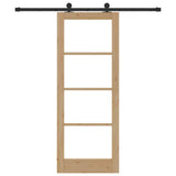 Porta scorrevole ORKDAL Naturale e Nero 78 x 202 cm