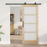 Porta scorrevole ORKDAL Naturale e Nero 83 x 202 cm