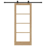 Porta scorrevole ORKDAL Naturale e Nero 83 x 202 cm