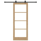 Porta scorrevole ORKDAL Naturale e Nero 83 x 211 cm