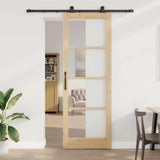 Porta scorrevole ORKDAL Naturale e Nero 83 x 232 cm
