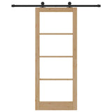 Porta scorrevole ORKDAL Naturale e Nero 86 x 211 cm