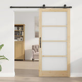 Porta scorrevole ORKDAL Naturale e Nero 93 x 202 cm
