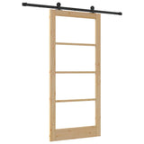 Porta scorrevole ORKDAL Naturale e Nero 93 x 202 cm