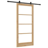 Porta scorrevole ORKDAL Naturale e Nero 93 x 202 cm