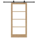 Porta scorrevole ORKDAL Naturale e Nero 93 x 202 cm