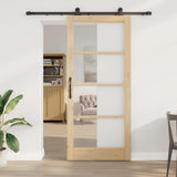 Porta scorrevole ORKDAL Naturale e Nero 93 x 211 cm