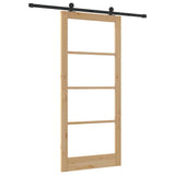 Porta scorrevole ORKDAL Naturale e Nero 93 x 211 cm