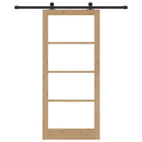 Porta scorrevole ORKDAL Naturale e Nero 93 x 211 cm