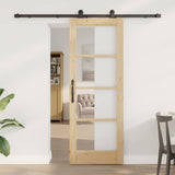 Porta scorrevole ORKDAL Naturale e Nero 73,5 x 198,5 cm