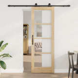 Porta scorrevole ORKDAL Naturale e Nero 73,5 x 211 cm