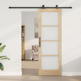 Porta scorrevole ORKDAL Naturale e Nero 73,5 x 211 cm