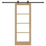 Porta scorrevole ORKDAL Naturale e Nero 78 x 202 cm