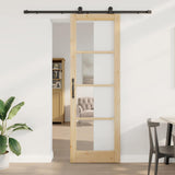 Porta scorrevole ORKDAL Naturale e Nero 78 x 232 cm