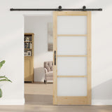 Porta scorrevole ORKDAL Naturale e Nero 83 x 202 cm